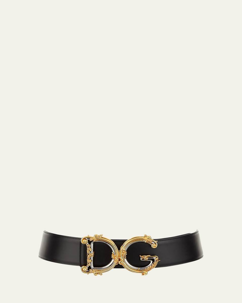 Baroque Logo Leather Belt